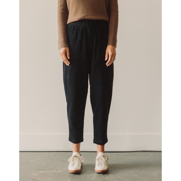 7115 Corduroy Elastic Pull-Up Trouser, Navy Black. Unisex Sz XSmall. Orig. $200. - Picture 1 of 12